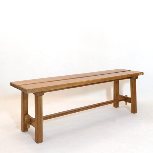 Banc vintage en acajou massif, 1970
