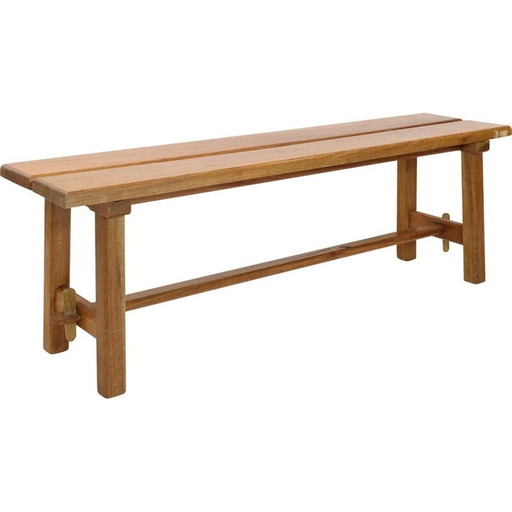 Banc vintage en acajou massif, 1970