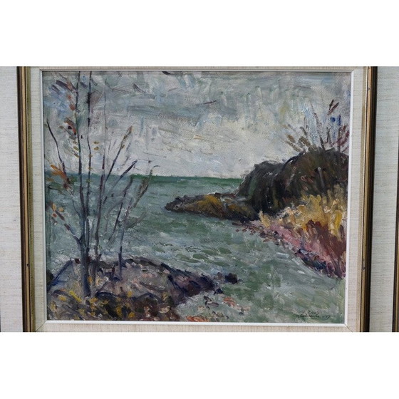 Image 1 of Peinture expressionniste vintage d'Alexander Roos, Suède 1947