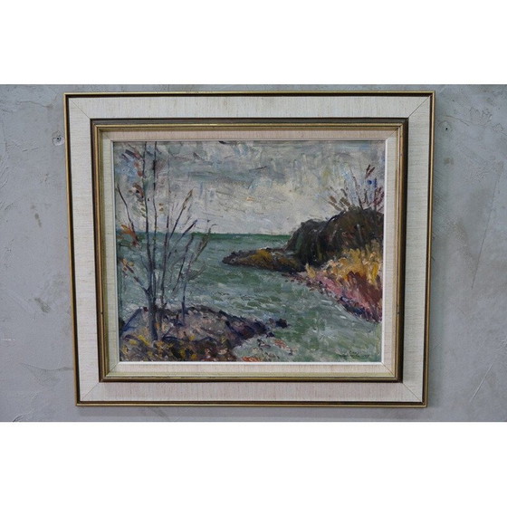 Image 1 of Peinture expressionniste vintage d'Alexander Roos, Suède 1947