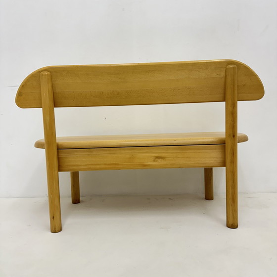 Image 1 of Vintage Danish Ansager Mobler Solid Wooden Bench , 1970S
