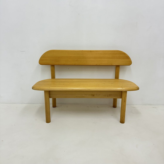 Image 1 of Vintage Danish Ansager Mobler Solid Wooden Bench , 1970S
