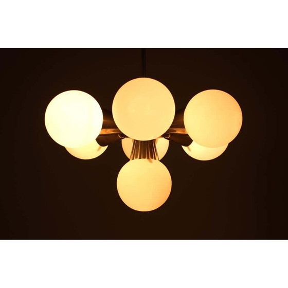 Image 1 of Paire de suspensions Sputnik chromées de Kamenicky Senov, Tchécoslovaquie 1960