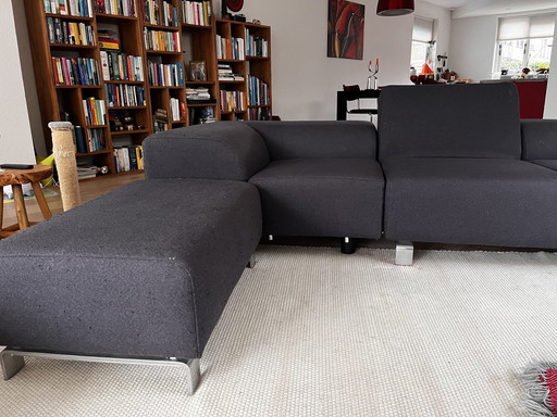 Canapé 3 places avec pouf : Leolux B-Flat