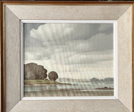 Image 1 of Pierre De Clausade, France, Paris. Toile à l'huile, vasières sur la Loire, achetée chez Sotheby's