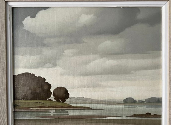 Image 1 of Pierre De Clausade, France, Paris. Toile à l'huile, vasières sur la Loire, achetée chez Sotheby's