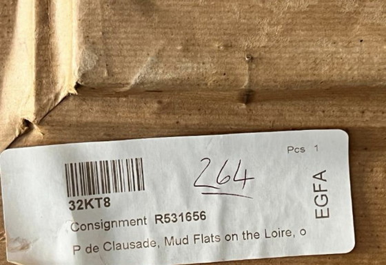 Image 1 of Pierre De Clausade, France, Paris. Toile à l'huile, vasières sur la Loire, achetée chez Sotheby's