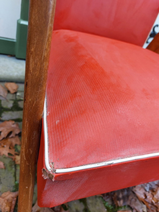 Image 1 of Fauteuil rouge Mid Century 1950