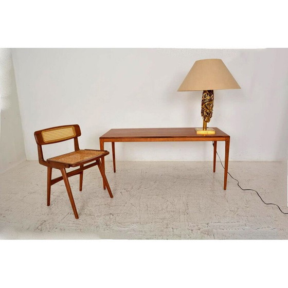 Image 1 of Lampe d'ambiance vintage en bois doré et laiton, 1960