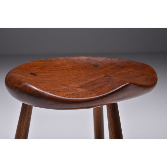 Image 1 of Meubles de studio vintage Tabouret en noyer American Craftsman, 1960