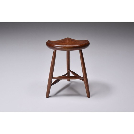 Image 1 of Meubles de studio vintage Tabouret en noyer American Craftsman, 1960