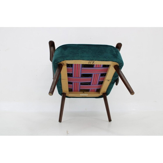 Image 1 of Paire de fauteuils vintage en hêtre et velours, Tchécoslovaquie 1970