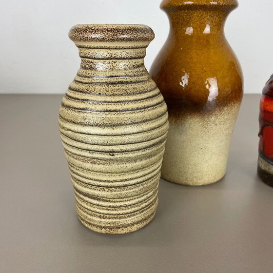 Image 1 of Ensemble de 5 vases vintage en terre cuite pour Scheurich, Allemagne 1970