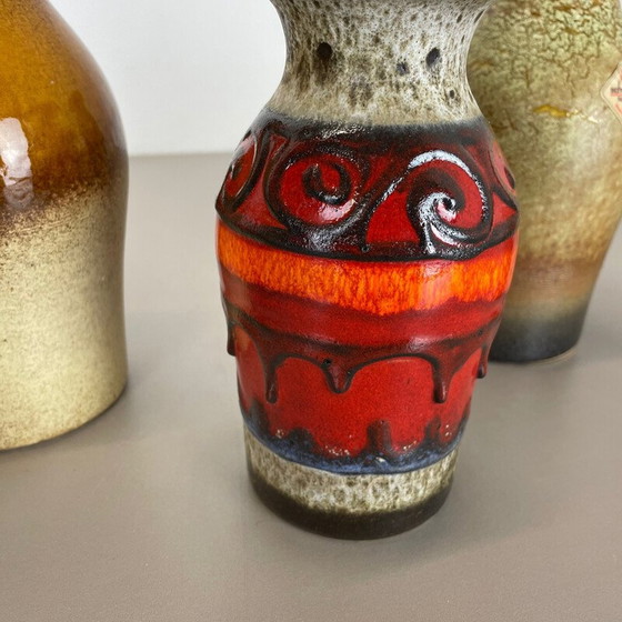 Image 1 of Ensemble de 5 vases vintage en terre cuite pour Scheurich, Allemagne 1970