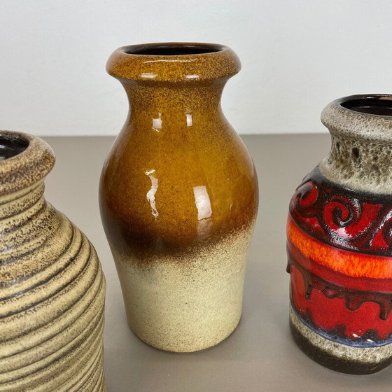 Image 1 of Ensemble de 5 vases vintage en terre cuite pour Scheurich, Allemagne 1970