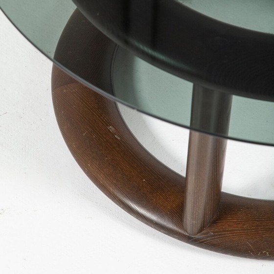 Image 1 of Table basse vintage en verre et acajou par Burkhard Vogtherr pour Rosenthal, 1970