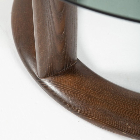 Image 1 of Table basse vintage en verre et acajou par Burkhard Vogtherr pour Rosenthal, 1970