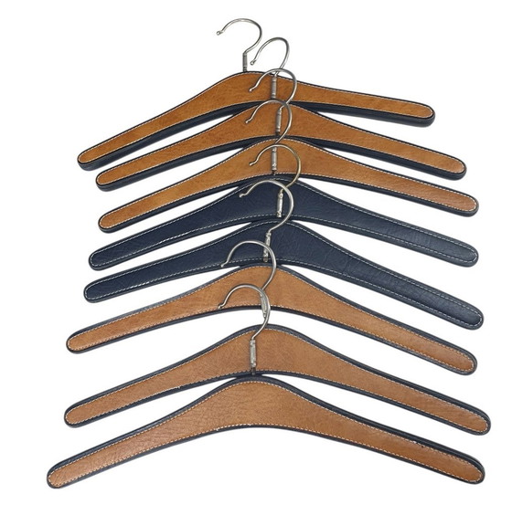 Image 1 of 2152 Vintage Brown and Black Skai Porte-manteaux