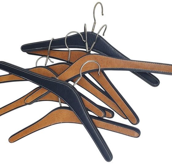 Image 1 of 2152 Vintage Brown and Black Skai Porte-manteaux