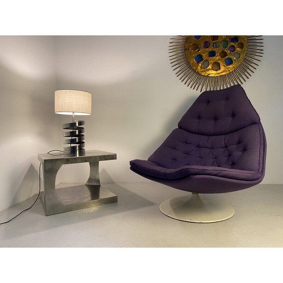 Image 1 of Lampe vintage à spirale en acier chromé épais par Jacques Charpentier, France 1972