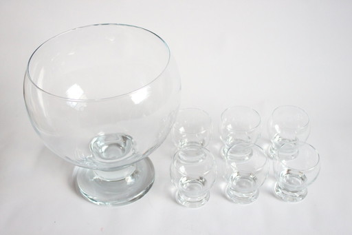 Bol à punch Riihimaen Lasi par Erkkitapio Siiroinen, Finlande 1970S.