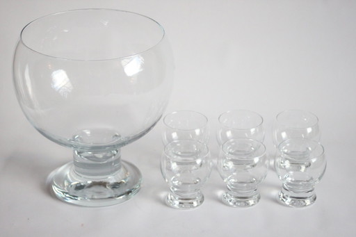 Bol à punch Riihimaen Lasi par Erkkitapio Siiroinen, Finlande 1970S.