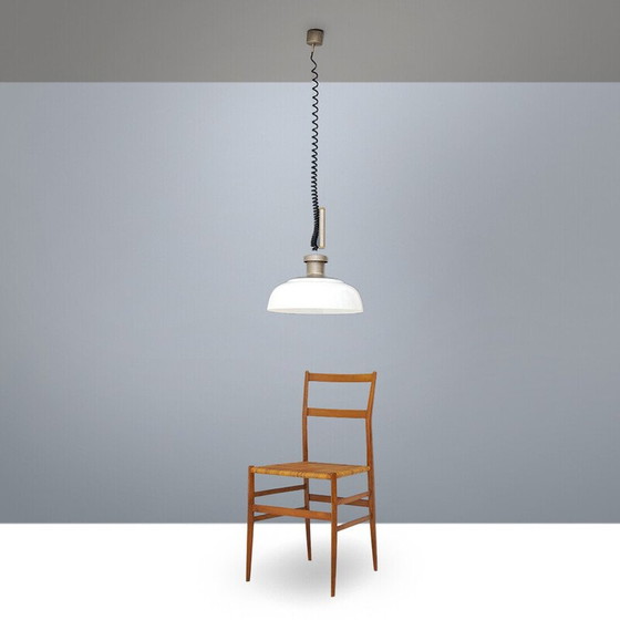 Image 1 of Lustre vintage haut et bas en laiton chromé par Achille et Piergiorgio Castiglioni pour Kartell, 1960