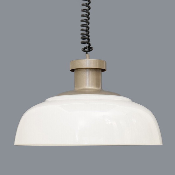 Image 1 of Lustre vintage haut et bas en laiton chromé par Achille et Piergiorgio Castiglioni pour Kartell, 1960
