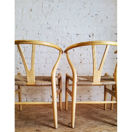 Image 1 of Ensemble de 4 chaises de salle à manger CH24 Wishbone en chêne par Hans Wegner pour Carl Hansen, 1960