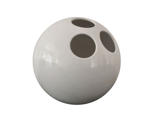 Vase Sphérique • Bowling • Porcelaine Vitrifiée •  Enzo Bioli • Il Picchio • 1970