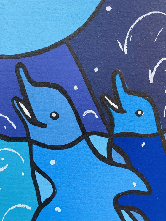 Image 1 of Shunyam - Sérigraphie Joyeux Dauphins
