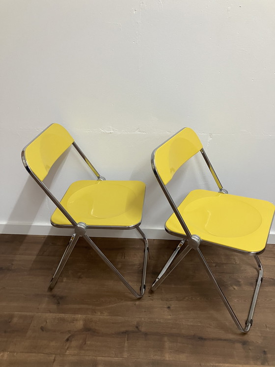 Image 1 of Anonima Castelli, Plia Folding Chairs By Giancarlo Piretti Set Of 2 Pieces.