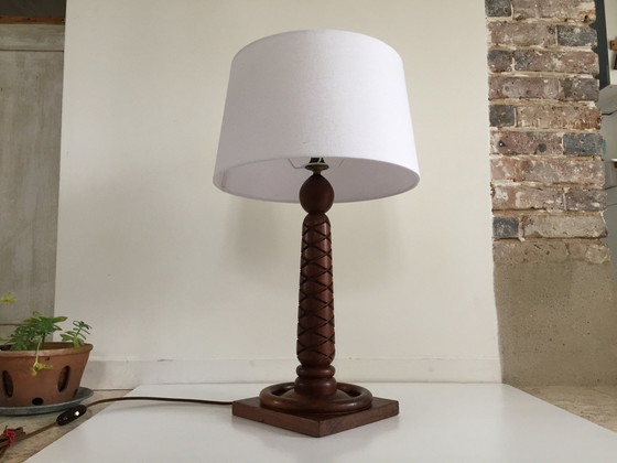 Image 1 of Lampe Art Déco Palissandre Sculpté