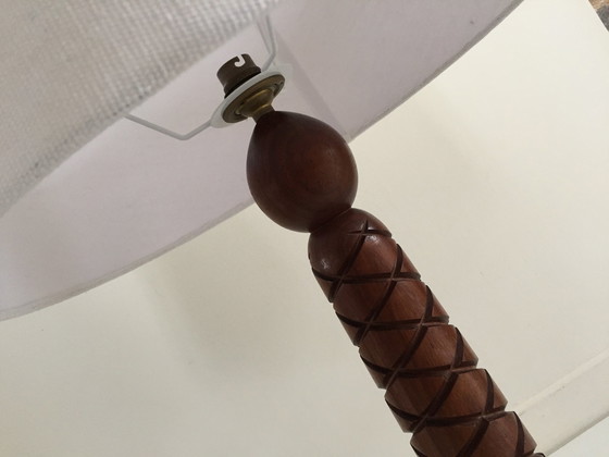 Image 1 of Lampe Art Déco Palissandre Sculpté