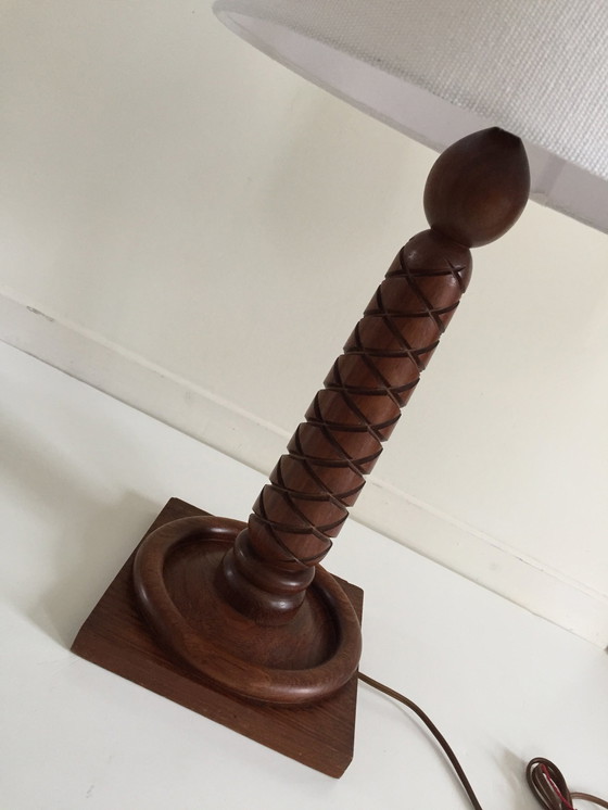 Image 1 of Lampe Art Déco Palissandre Sculpté