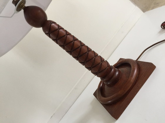 Image 1 of Lampe Art Déco Palissandre Sculpté