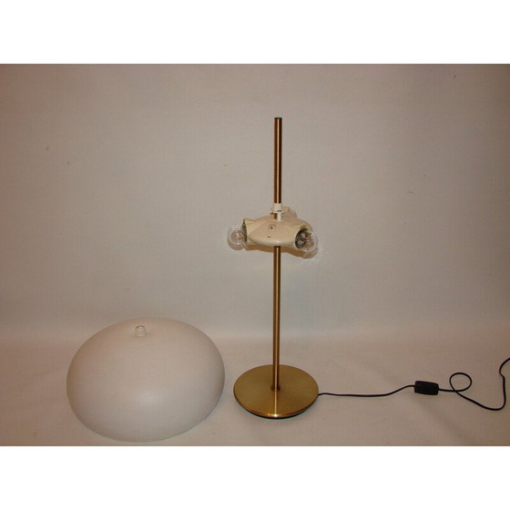 Image 1 of Lampe de table vintage en laiton et aluminium, 1980