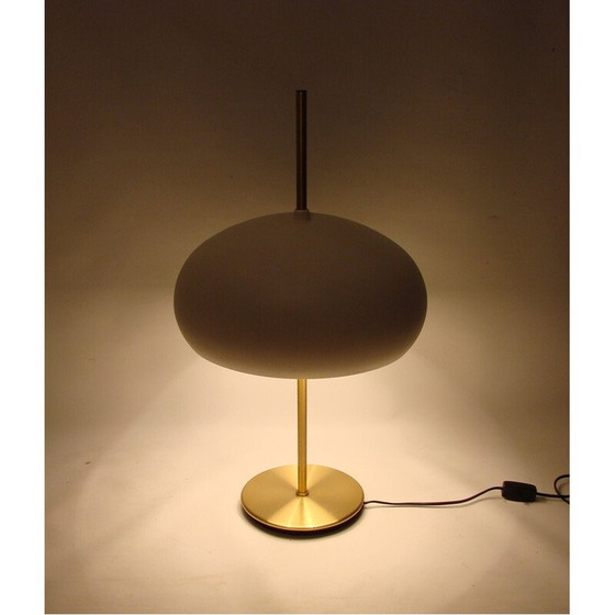 Image 1 of Lampe de table vintage en laiton et aluminium, 1980