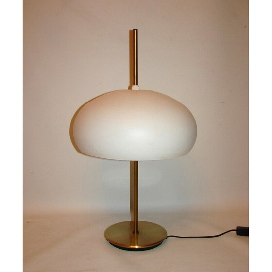 Image 1 of Lampe de table vintage en laiton et aluminium, 1980