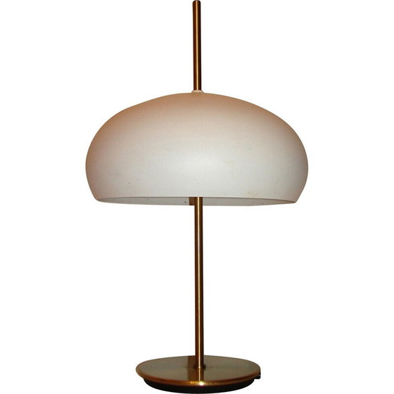 Image 1 of Lampe de table vintage en laiton et aluminium, 1980
