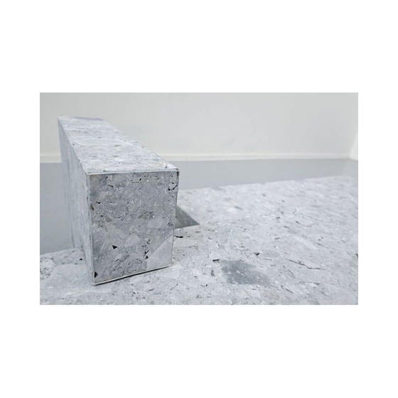 Image 1 of Table basse vintage en ceppo di gre et plateau en verre par Iceberg architecture studio