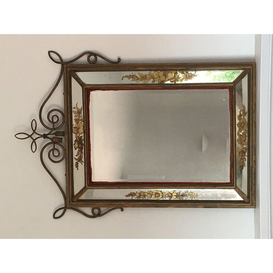 Image 1 of Miroir vintage en fer forgé par René Prou, 1940