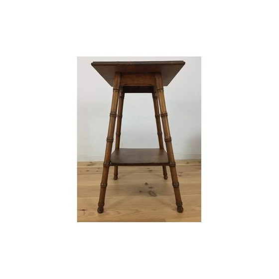 Image 1 of Table d'appoint vintage en bambou et bois sculpté, 1960