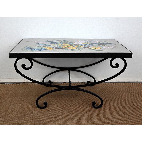 Image 1 of Table basse vintage en fer forgé par Isabelle Delcourt, 1960