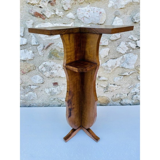 Image 1 of Porte-plantes vintage en noyer de style Art déco, années 1940