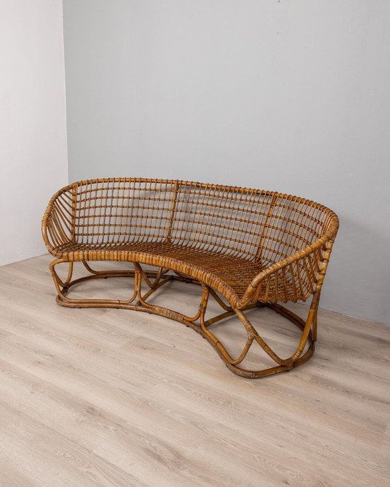 Image 1 of Salon vintage des années 1950 en bambou conçu par Tito Agnoli pour Bonacina