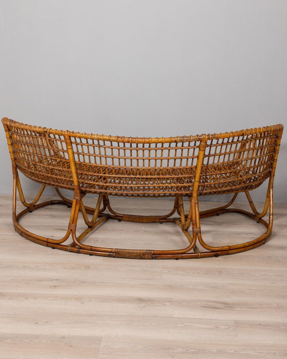 Image 1 of Salon vintage des années 1950 en bambou conçu par Tito Agnoli pour Bonacina