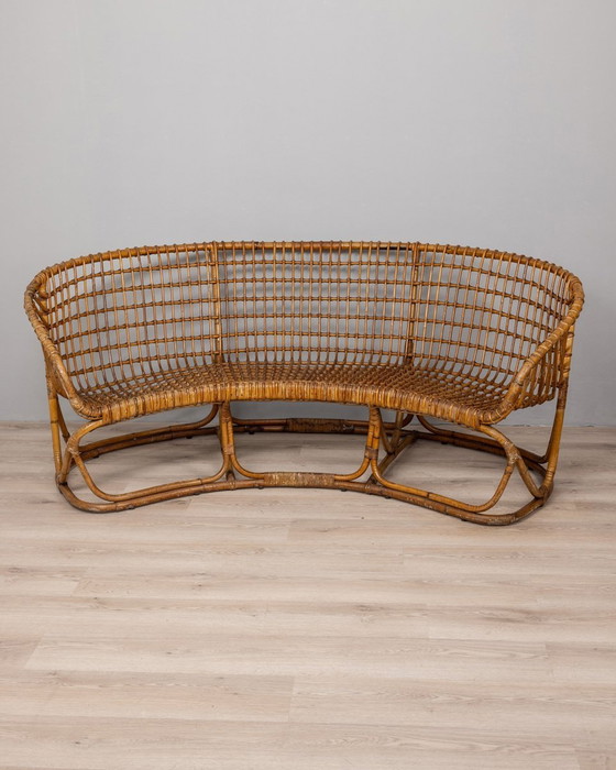 Image 1 of Salon vintage des années 1950 en bambou conçu par Tito Agnoli pour Bonacina