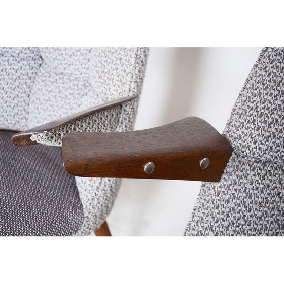 Image 1 of Paire de fauteuils gris du milieu du siècle dernier, Tchécoslovaquie, années 1950