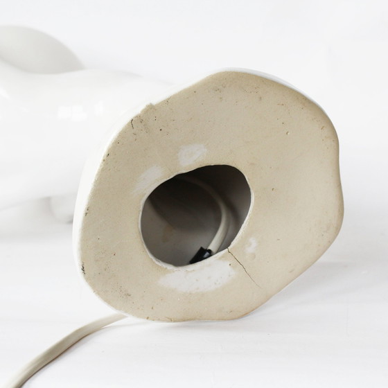 Image 1 of Lampe à main vintage en céramique avec boule en verre, 1980S